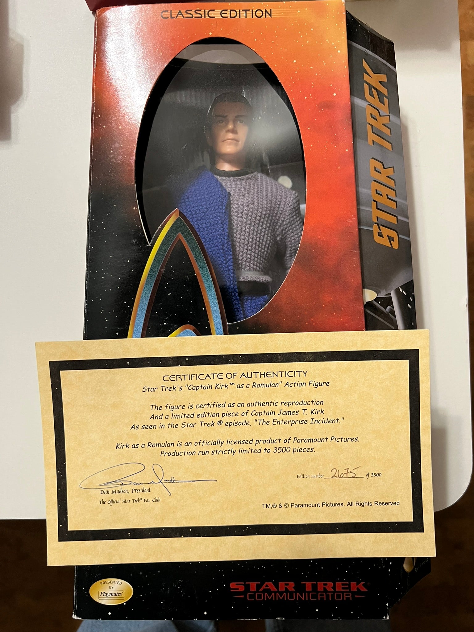 Star Trek Communicator Playmates 12″ Kirk as Romulan (limited edition #2675/3500)